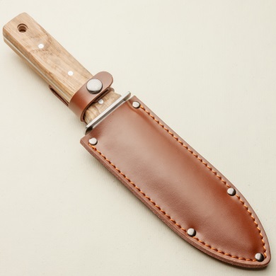Hori Hori Deluxe Light Coloured Wood Handle with Leather Sheath
